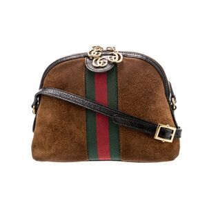 GUCCI Suede Small Ophidia Dome Bag